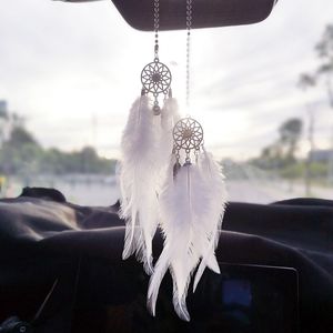 Mini Dream Catcher для автомобилей декоративные предметы Маленькие сновидения Перо пера ручной работы подвесной подвесной кулон задний визит зеркало домашний декор 1223408