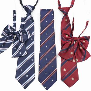 Bow Ties School stropdas Bowtie Set voor Girl Boy Dent Formele uniform Tie Skinny Striped JK Cosplay Gravatas Party Daily Wear Accessoire L221022