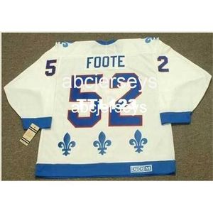 #52 Adam Foote Quebec Nordiques 1992 CCM Vintage Home Hockey Jersey Stitch любой номер имени