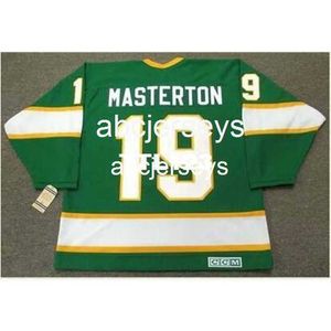 #19 BILL MASTERTON Minnesota North Stars 1967 CCM Vintage Home Hockey Jersey Nähen Sie eine beliebige Namensnummer