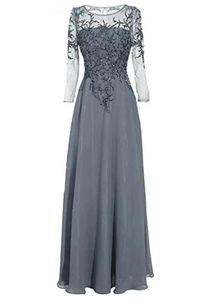 A-line sukienki wieczorowe formalne długie rękawy frezowanie błyszcząca długość podłogi matka panny młodej zamek błyskotliwy