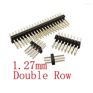 Lighting Accessories 10Pcs Double Row Pitch 1.27mm Pin Header Male Plug Straight Strip PCB Board Connector 2x2/3/4/5/6/7/8/9/10/12/16/20/40/