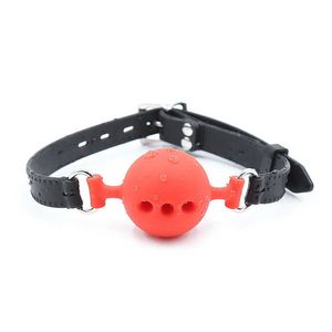 Beauty Items sexy Open Mouth Gag Ball All Silicone Black Strap Bdsm With Holes Slave Bondage Restraints Toys For Women Couples
