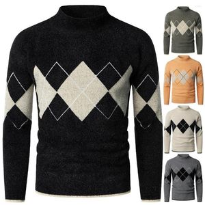 Men's Sweaters YM637 Autumn And Winter British Slim Fit For Men Women Stand Collar Fashion Diamond Pullover Long Sleeve Sweater