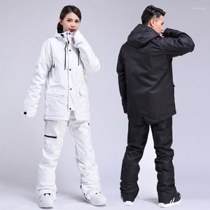 Giacche da sci -30 Set da sci da donna Abbigliamento da snowboard Impermeabile antivento Tute invernali Cinturino da sci Pantaloni da neve per uomo