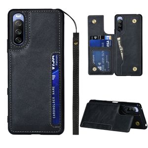 Sony Xperia 10 III için Kılıflar Şok geçirmez PU Deri Kart Yuvaları Tutucu Cüzdan Kapağı Xperia10 II 5ii Flip Kickstand Telefon Funda