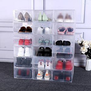 Clothing Storage Stackable Transparent Plastic Shoe Box Thickened 6PCS Dustproof Household Supplies Men