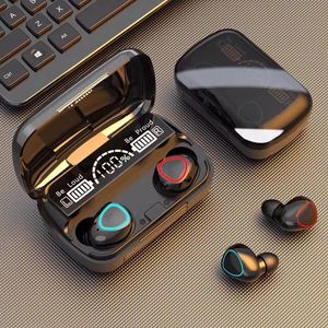 bezprzewodowe słuchawki M10 Bluetooth TWS stereo Uruchamianie szumów dousznych Anulując z słuchawkami z LED z obudową ładowania banku zasilającego 2500 mAh