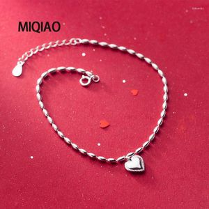 Cavigliere MIQIAO Accessori estivi Catena della caviglia Braccialetto del piede per le donne Gioielli per le gambe Ciondolo in argento sterling 925 Regalo di piselli femminili