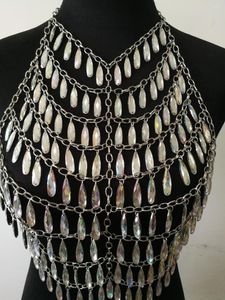 Catene Stile moda WRB1081 Donna Lega d'argento Perline di plastica Bondage Spiaggia Collo Catena Girocollo Collana Accessori di gioielli
