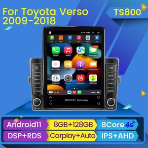 Bil Dvd Radio Player för Toyota Verso EZ 2009-2016 Tesla Style Android 11 GPS Multimedia Video Navigation Stereo DSP BT