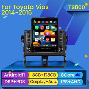 Android Player Car DVD Navigation Radio Multimedia Video för Toyota Vios 2013 2014 2015 2016 Tesla Style GPS 2 DIN BT WiFi