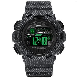 Orologi da polso SYNOKE Fashion Men Watch Alarm Clock Life Waterproof Week Display a LED Orologi militari digitali per Relogio Masculino