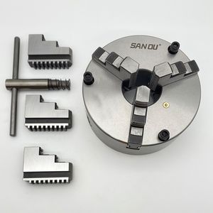 3 Jaw Chuck 100mm Front Mount 3 Hole Type SANOU Brand 3 Jaw Lathe Chuck K11-100 Chuck Jaw For Sales