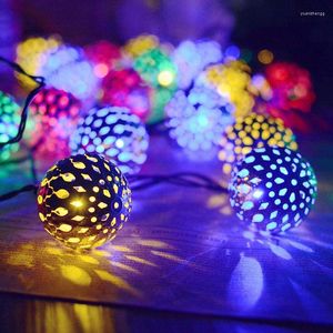 Strängar led boll fairy sträng dekorativa lampor batteri drivs inomhus utomhus uteplats räcke bröllop dekoration