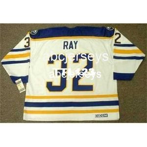 Mężczyźni #32 Rob Ray 1992 CCM Vintage Retro Away Hockey Jersey Dodaj dowolny numer nazwiska