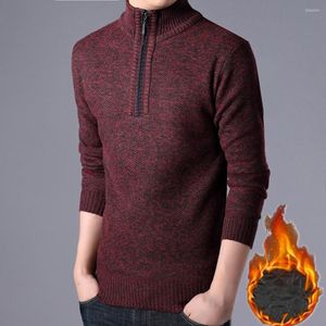 Herrenpullover Männer Pullover Feste Farbgestricke Herbst Winter warmes Stricken Pullover Pullover Jumper für Büro männliche Kleidung Streetwear