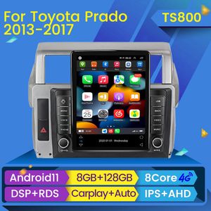 Android 11 CAR DVD Radio Multimedia Video Player 2 DIN för Toyota Land Cruiser Prado 150 2014-2017 GPS Navigation 4G DSP