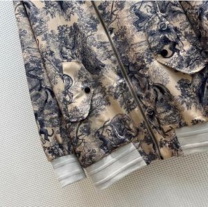 Jackets femininos 2022 Autumn Winter Fashion Brand Animal Floral Jacket Outwear Long Version for Women