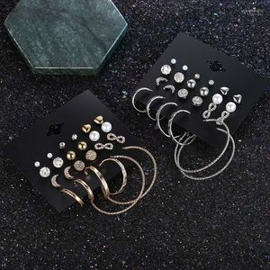 Brincos de colar Definir Yungqi Big Circle Moon Star Heart Infinity For Women Bohemian Jóias de moda 2022 Earings geométricos de argolas