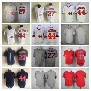 Vintage Mitchell e Ness Baseball Jersey 44 Reggie Jackson 27 ERSTAD REMBACK 29 ROD CAREW 30 NOLAN RYAN BRANK 1973 MENINOS Mulheres jovens