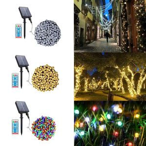 Nattljus 500 lampp￤rlor LED Solar Remote Control String utomhus Small Lantern Garden Lawn Holiday Decoration