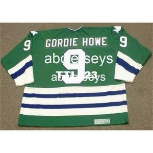 Мужчина № 9 Горди Хоу Хартфорд Киоры 1979 г. CCM Vintage Home Hockey Jersey Stitch любой номер имени