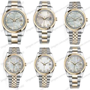 Luxury Unisex Watch 2813 Automatic Mechanical 116203 White Mother Of Pearl Watch 36mm Diamond Dial Sapphire Glass Ladies Stainless Steel Gold Strap Wrist Watches