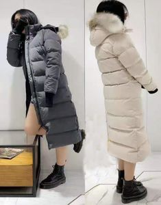 New Winter Warm Down Jacket Down Womens Compolado Downs Parka Puffer Jaqueta Parkas Pato Branco Exterior Casacos de roupas impermeabilizadas de casaco comprido lobo de peles