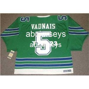 Mens # 5 CAROL VADNAIS Oakland Seals 1968 CCM Vintage Home Hockey Jersey Stitch qualsiasi numero di nome