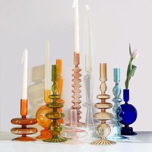 Wazony szklane świecy na weselne domowe wazę dekoratio świecznik uchwyt na nowoczesny wystrój salonu