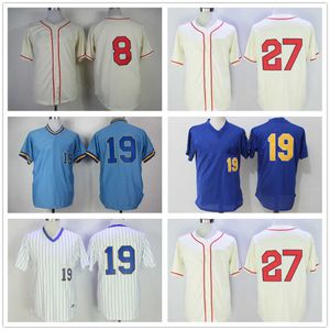 Vintage Beyzbol Forması 8 Ryan Braun 1948 19 Robin Yount 27 Carlos Gomez 1948 Boş Erkek Kadın Gençlik
