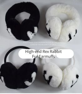 Protetores de orelha de inverno de marca de alta qualidade Protetores de ouvido de veludo de coelho femininos Protetores de orelha clássicos moda quente de pelúcia
