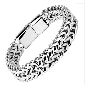 Link Bracelets Oulai777 Men Bracelet 2022 Stainless Steel Chain On Hand Mens Accessories Charm Male Bangles Men's Rock Style