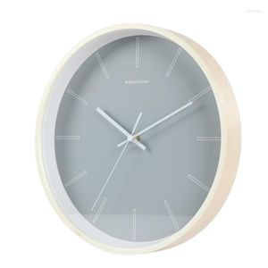 Wall Clocks Simple Clock Metal Round Black And White Log Frame Mute Living Room Bedroom Modern Design Nordic Home Decoration