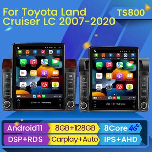 CAR DVD Radio Android 11 videospelare för Toyota Land Cruiser LC 70 Series 2007 - 2020 Tesla Style Multimedia Navigation Stereo GPS