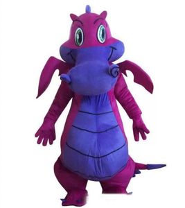 Vendita di fabbrica Nuova Big Purple Dragon Mascot costume Fancy Abito per adulti