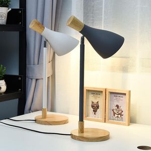 Tafellampen odiff gecontracteerd en eigentijdse slaapkamer de kop van een bed houten verstelbaar licht zoete leren afstandsbediening bureaulamp
