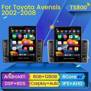 Toyota Avensis/T25 2002 - 2008 için Araba DVD Radyo Oyuncusu Android 11 Tesla Stil GPS Navigasyon Bt WiFi Teyp 1080p