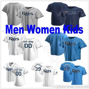 Custom 2021 Man Women Kids Baseball Jerseys #8 Brandon Lowe 50 Charlie Morton 72 Yonny Chirinos 40 Jose Martinez 25 Yoshitomo Tsutsugo