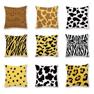 Decoração de festa Jungle Animal Cushion Cover suprimentos de leopardo da floresta de aniversário da floresta decoração