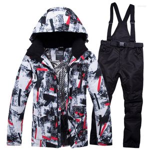 Ternos de esqui terno de esqui homens inverno ao ar livre à prova d'água jaqueta térmica de neve e calça roupas de calça snowboarding