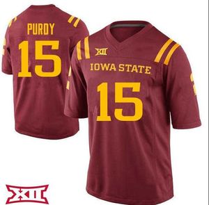 Kadınlar Iowa State Cyclones #15 Brock Purdy Ladies Gerçek Nakış Koleji Futbol Forması Boyutu S-4XL Özel Herhangi Bir İsim Numarası Jersey