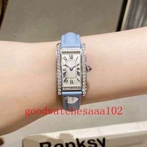 HR Factory Fabulous Luxury Watch Ladies смотрит новые версии танки Diamond White Dial VK Quartz Chronograph Working 18k Rose Gold Кожаные ремешки женские часы