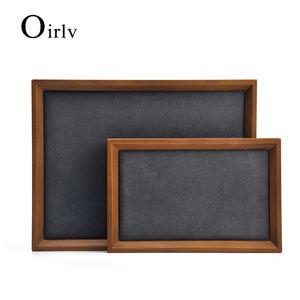 Jewelry Boxes Oirlv Solid Wood Display Tray Flat for Ring Pendant Necklace Bracelet Organizer Showcase Drawer