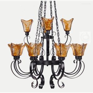 Chandeliers Vintage Stained Glass Shade Chandelier Tiffany Lamp E27 LED Kitchen Bar Lighting Home Furniture Cafe Dining Room Decor