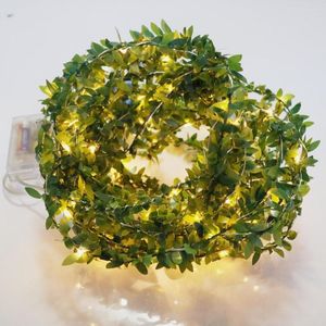 Stringhe 2M 3M 5M 10M Foglie minuscole Ghirlanda String Light LED caldo Filo di rame Lucine alimentate a batteria per decorazioni per feste a casa per matrimoni