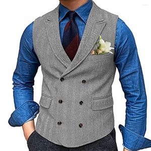 Herrenwesten Männliche Sets mit Blazer Tweed Gothic-Kleidung Männer Terno für Hochzeit Mann verkleiden sich ärmellose Weste Benutzerdefiniertes Einzelstück