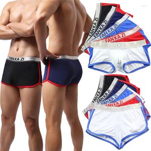 Underpants 5PCS Men Boxer Shorts Ice Silk Seamless Underwear Swimwear Sports Trunks Slip Homme Panties Nightwear