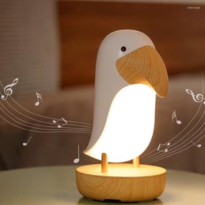 Nattlampor LED -ljus toucan fågel modern nordisk bordslampa hem luminaria rum lampe sovrum hoom dekor studie inomhus belysning dimbar
